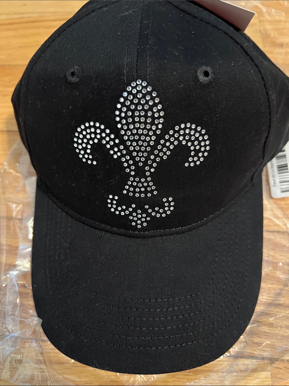The Alabama Girl Black Rhinestone Fleur-de-Lis Baseball Cap- NWT